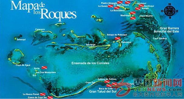 Mapa de los Roques y sus islas. Mapa de los cayos de los Roques..JPG